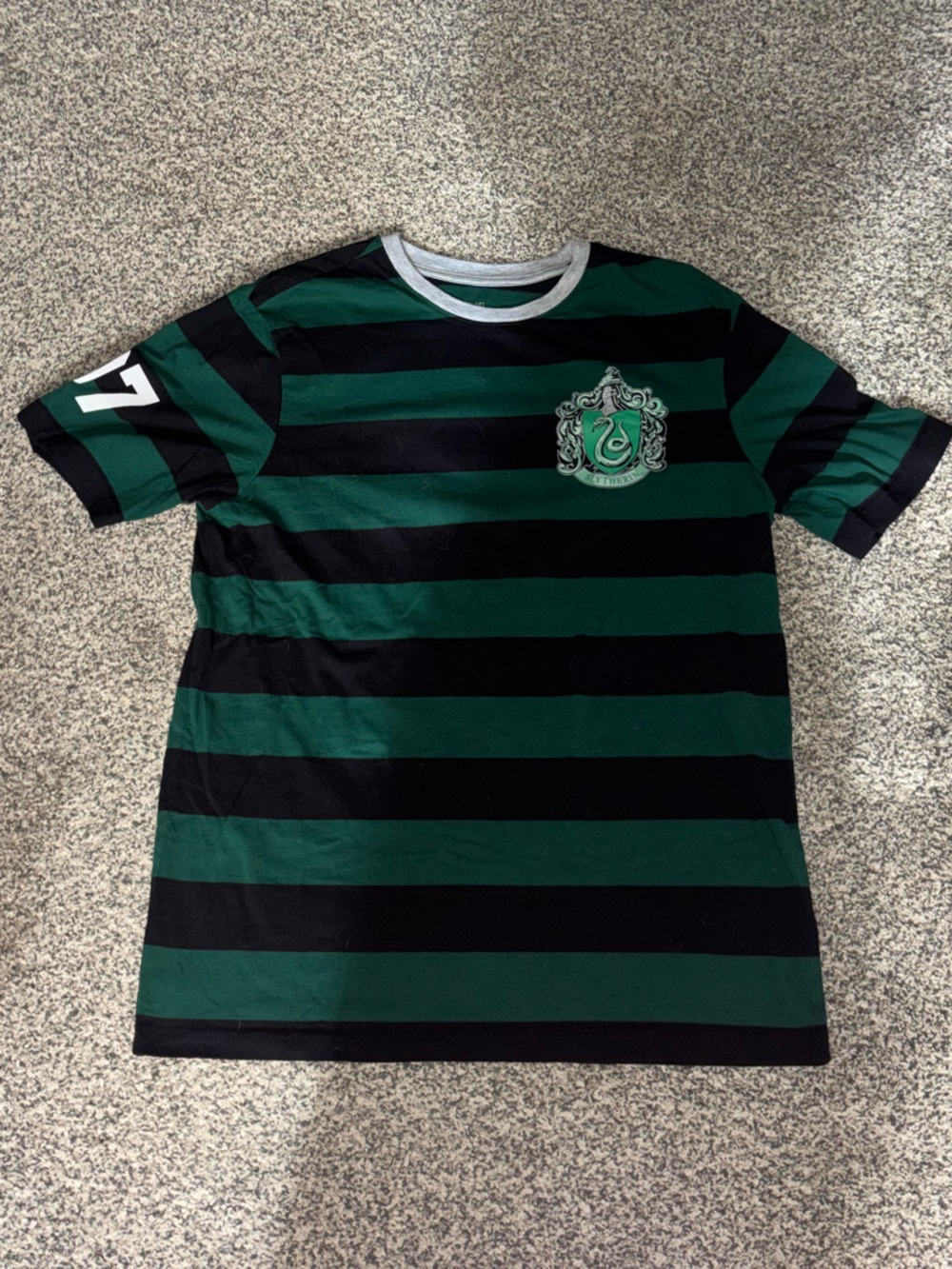 Warner Bros. Green and Black Striped Harry Potter Crewneck Tee